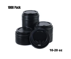 1000 Ct. Universal Black Dome Lids, Fit Lids for 10-20oz. Cups - Picture 1 of 3
