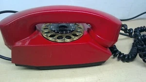 Raro teléfono de marcación giratoria Safnat Milano rojo de colección de los años 70 Italia - sin probar - Imagen 1 de 24