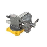 6 in Bench Vise Tool Replaceable Hardened Steel Jaw Faces Swivel Lock Lever
