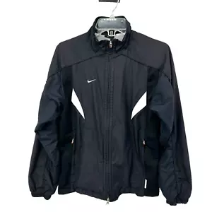 Nike Soccer Youth Large L 12-14 Full Zip Mesh Lined Windbreaker Jacket Black - Picture 1 of 18