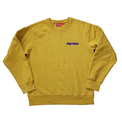 Sudadera Supreme Para Hombre Mediana Amarillo Logo Cuello Redondo RN 101837 Foto 1 de 4