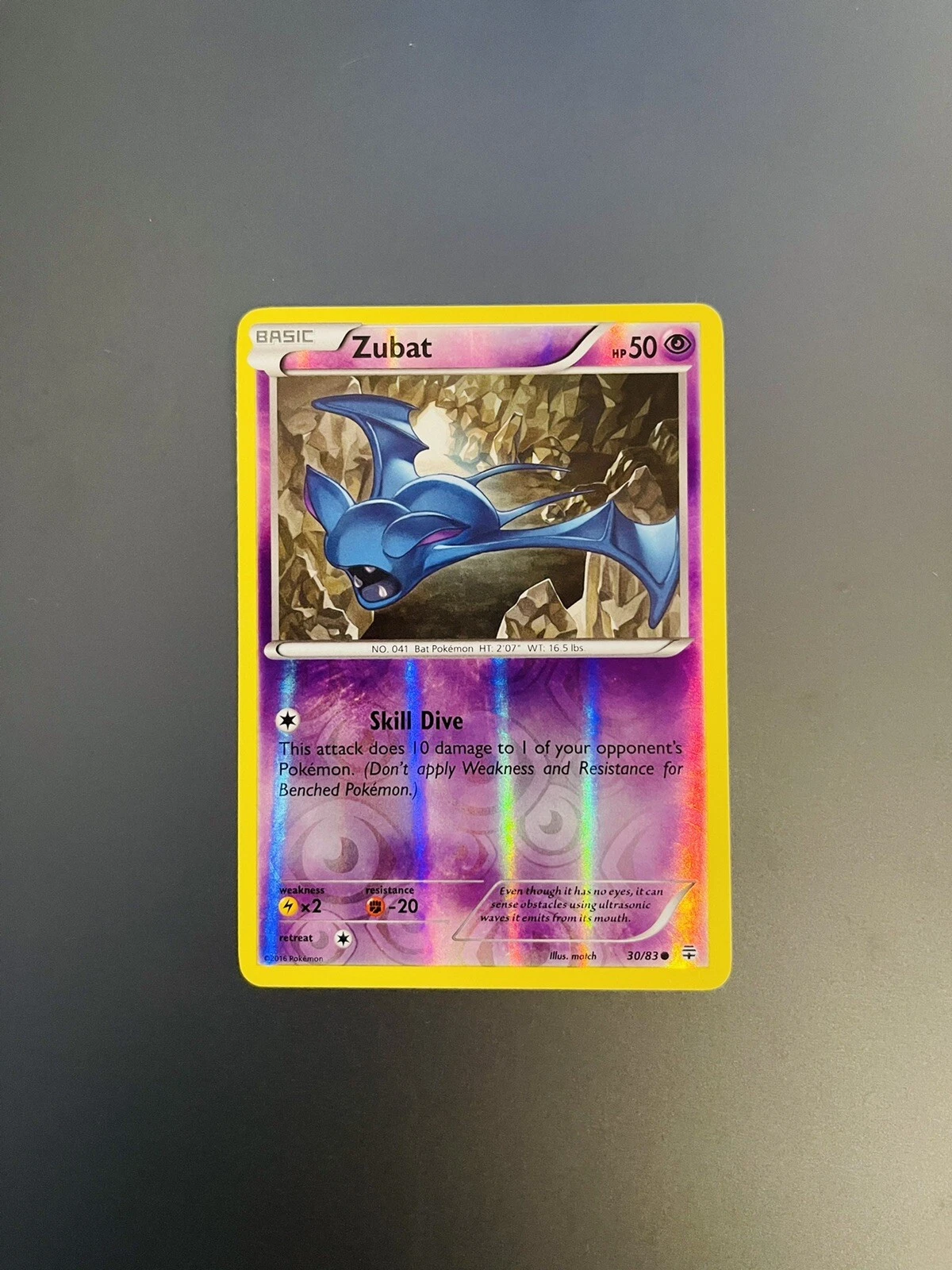 Pokemon Card 30/83 Zubat XY Generations Reverse Holo Common (LP/NM) 2016