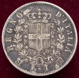 Italia 1 lira 1863 M NUEVO (H3010) - Imagen 1 de 2