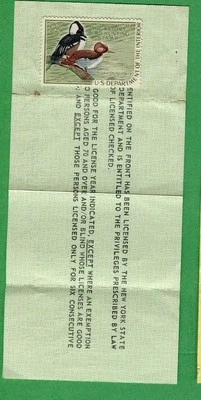 NEW YORK 1968 Resident Hunting License RW35 Federal Duck Stamp UNSIGNED - 470 - Image 1 of 2