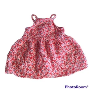 Cat & Jack rot mit weißem Blumenmuster Kleid Säugling Mädchen, Neu ohne Etikett - Bild 1 von 5