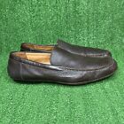HUGO BOSS Men Loafers Brown Leather Venetian Slip-On Moccasin Shoes Size 12