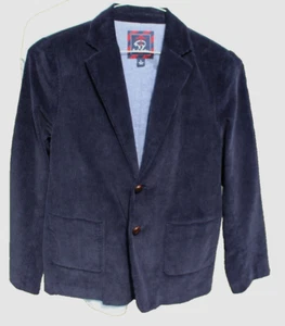 Brooks Brothers Boys Size Large Blue Corduroy Blazer 2 Leather Button Cotton - Picture 1 of 5