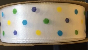 OFFRAY #33069 -CONFETTI DOTS- SINGLE FACED SATIN RIBBON -7/8"W X 9 FT PER SPOOL - Picture 1 of 1