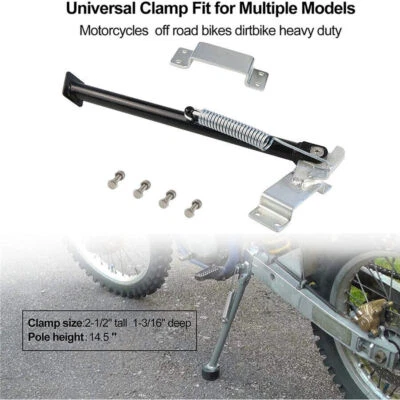 14" Clamp Frame On Side Kick Stand Kit For Dirt Bike CR125/250/500 KX125/250/500 - Image 1 of 4