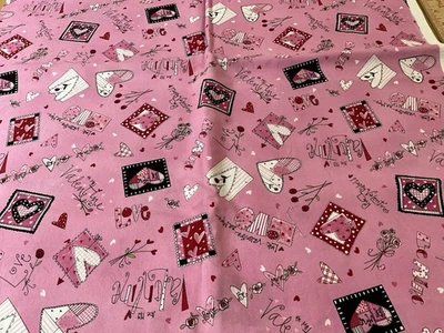 Tela de algodón M & M FAB Inc. San Valentín 1,25 yardas x 42" de ancho costura prelavada Foto 1 de 4