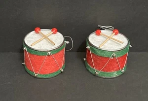 Vintage 1960’s 1970’s Drums 2 Stück Set Weihnachtsschmuck, Handarbeit - Bild 1 von 22