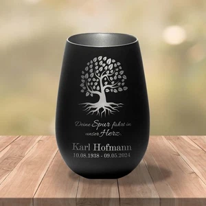 Portavelas - Luz Conmemorativa - Fecha y Nombre - Negro Plata Personalizado 25 - Imagen 1 de 5