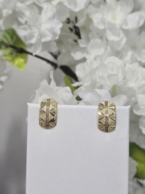 Бразильские позолоченные серьги-кольца с цветочным узором - Изображение 1 из 4