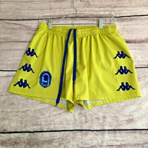 Kappa Shorts Mens Large Neon Yellow Rfc LA Logo Football Soccer Rugby Gym Track - Picture 1 of 11