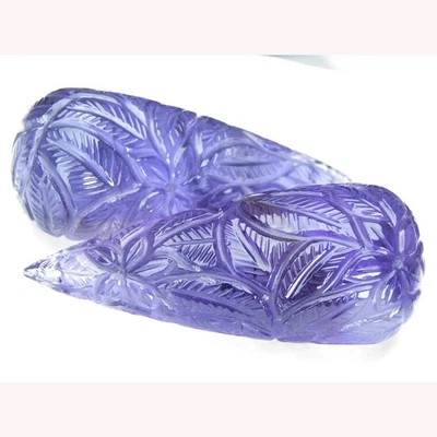 Excelente par a juego de briolette de amatista púrpura natural de 152,45 quilates Foto 1 de 4