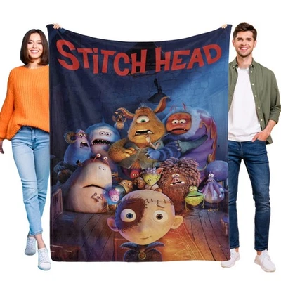 Stitch Head Blanket Soft Flannel Bed Sofa Throw Birthday Gift - Image 1 of 4
