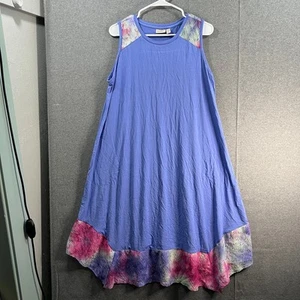 LOGO by Lori Goldstein Ravon 230 Dress with Tie-Due Hem Gemstone Blue PL - Bild 1 von 14