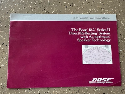 Altavoces Bose 10.2 Serie II Reflectantes Directos Guía del Propietario Manual Foto 1 de 2