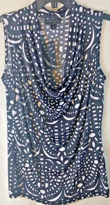 Top Worthington elástico para mujer blanco y negro sin mangas capucha cuello talla pequeña nuevo con etiquetas - Imagen 1 de 4