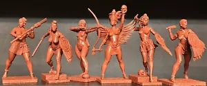PUBLIUS Indians Aztec Warrior Women Toy soldiers 6 figures 1:32 Soft plastic - Afbeelding 1 van 8