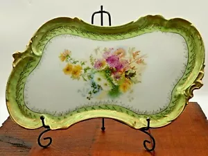 Antique German Big Plate C.T. Beautiful Floral Design Altwasser XIX/XX - Picture 1 of 12