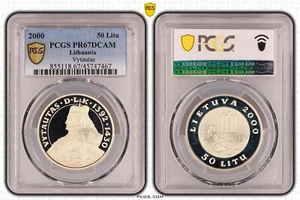 2000 Lithuania 50 Litas - VYTAUTAS-  --Grand Duke of Lithuania--PCGS PR67DCAM- - Picture 1 of 3