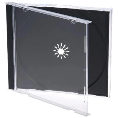 100 Standard 10.4 mm Jewel Case Single CD DVD Disc Storage Assembled Black Tray - Image 1 of 2