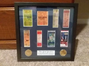 NEW YORK YANKEES FRAMED WORLD SERIES CHAMPIONS REPLICA TICKETS & COINS - Picture 1 of 2