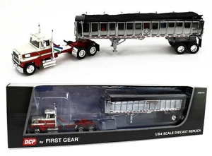 DCP 1:64 *RED & WHITE* FORD LTL 9000 Day Cab w/CHROME East End Dump Trailer NIB! - Picture 1 of 12