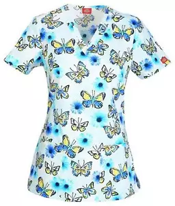 Dickies "Catching Butterflies" Butterfly Scrubs Top 84754C CABT C1+ - Picture 1 of 1