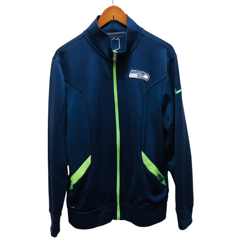 Seattle Seahawks Nike On Field Dri Fit Full Zip Track Jacket Distressed S5 Cover