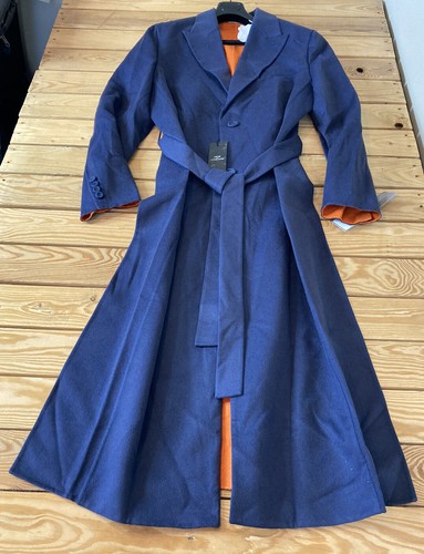 Trench dior Peter Doig nuovo con etichette $4.700 in lana taglia 52 blu arancione HG