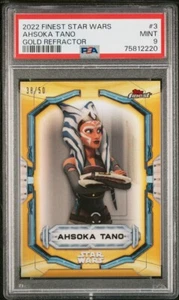 2022 AHSOKA TANO Star Wars Finest #3 GOLD REFRACTOR /50 PSA 9 MINT REBELS - Picture 1 of 4