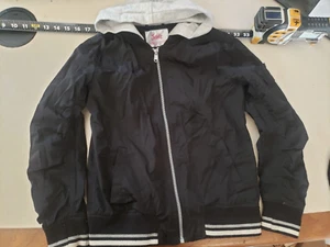 youth Justice black hooded zip up jacket sz. 8/10 - Picture 1 of 6