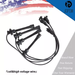 Juego de 4 cables bujía de calidad superior negro apto para Toyota Tacoma - Imagen 1 de 8