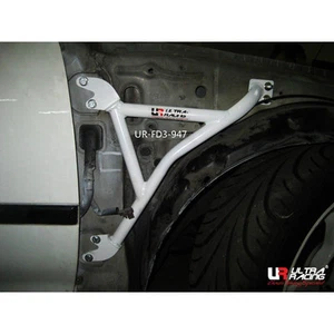FOR HONDA CIVIC EG 4 Door ULTRA RACING 3 POINTS FENDER STRUT BRACE BARS (1 PAIR) - Picture 1 of 11