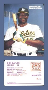 ⚓️🔥1988 Mother's Cookies Oakland Athletics Stadium Giveaway Don Baylor #8 - Picture 1 of 1