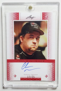 2011 Leaf Razor Poker Chris Moneymaker Signatures Red /25 Autograph Card Auto