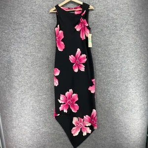 New S.L. Fashions Dress Women 8 Black Floral Maxi Long Sleeveless Round Neck - Picture 1 of 11