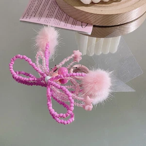 Fashion Creative Autumn Winter Plush Bow Phone Lanyard Wrist Strap DIY Chain - Zdjęcie 1 z 8