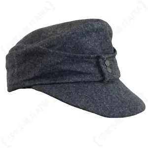 WW2 Luftwaffe M43 Ski Cap - Repro German Hat Peak Sun Pilot Uniform Blue New - Picture 1 of 5