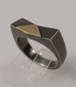 ve6/9  EVA VETTER Karlsruhe  Ring 925er Silber 750er Gold     Gr. 55 - Bild 1 von 9