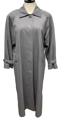 Talbots Petites Women's Trench Coat Hidden Button Front Gray Long Size 2P - Image 1 of 4
