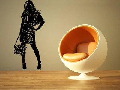 Pegatinas de pared calcomanía de vinilo sexy chica cabello peluquería bolso vestido (ig095) Foto 1 de 3