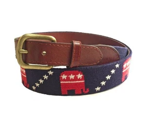 Smathers & Branson Republican Needlepoint Belt Size 36 Sold Out!!!! Rare - Picture 1 of 11