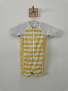 Hanna Andersson Baby Rash Guard Swim Suit Size 18-24 Months Yellow Striped - Picture 1 of 3
