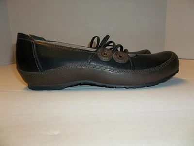 Womens Size 8M Clarks Artisan Black/Brown Leather Mary Jane Slip On Shoes - Image 1 of 4