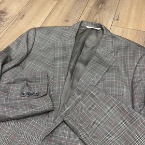 Blazer Samuelsohn Para Hombres 46L Pata de Gallo Glen Lana a Cuadros Seda Canadá - Imagen 1 de 8