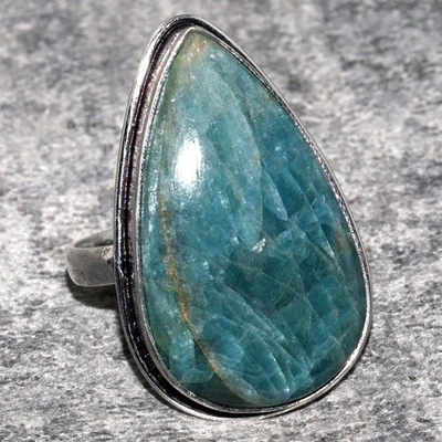 Anillo de joyería de apatita azul enchapado en plata 925 talla US 9 JW Foto 1 de 3