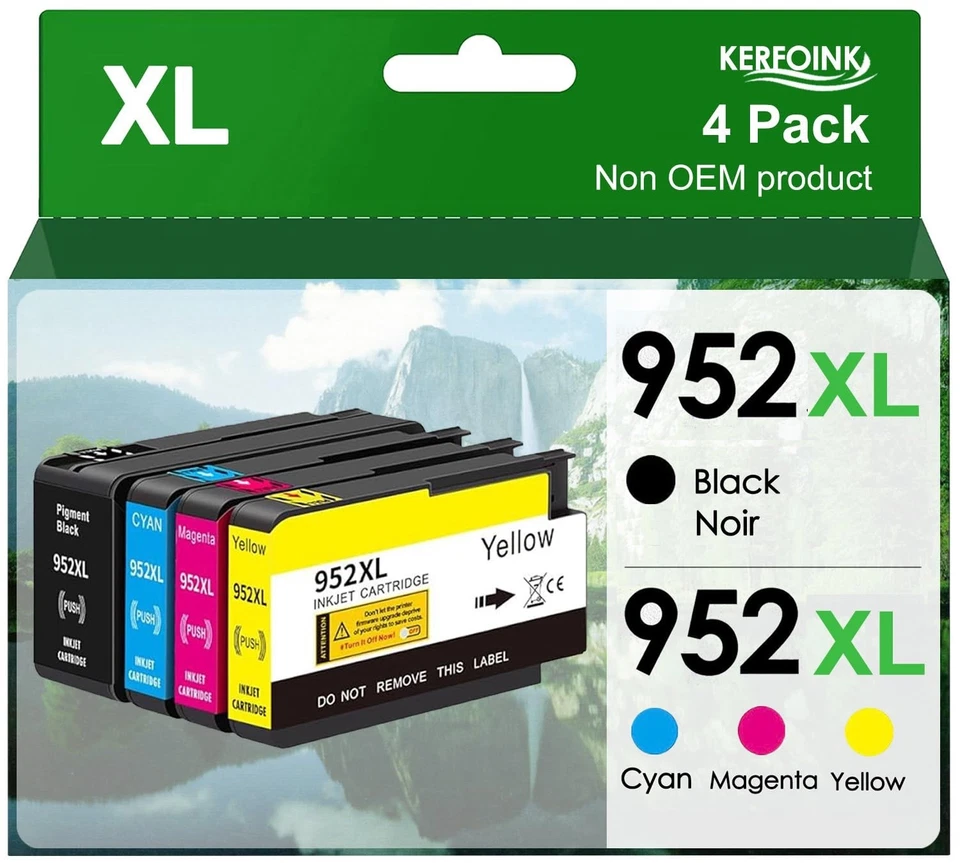 NUEVO 4 PIEZAS Repuesto HP 952XL Combo Pack 4 Cartuchos de Tinta - Alto Rendimiento Foto 1 de 1